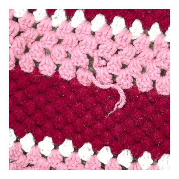 Handmade Crochet Baby Blanket Pink Squares Chair Lap Wheelchair throw READ - Picture 3 of 7